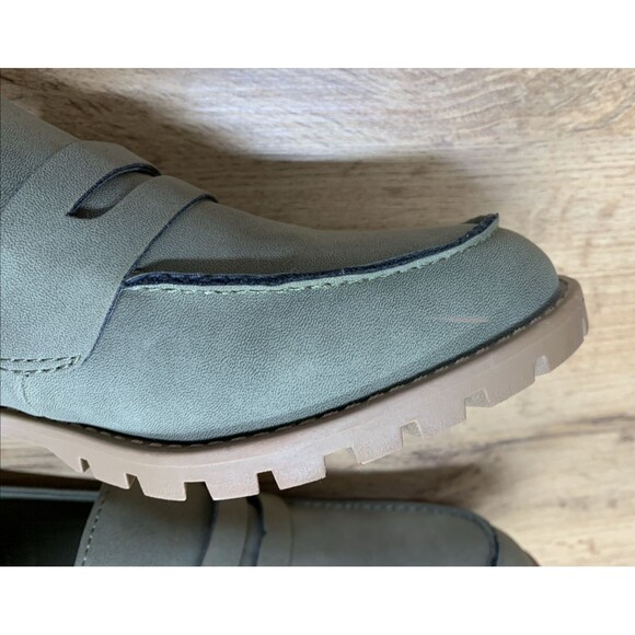 Me Too Oriel Nutmeg Vegan Suede Y2K Chunky Lug Sole Penny Loafer Shoes 8 M - Picture 16 of 16